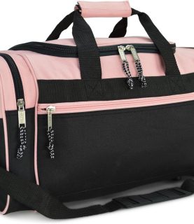 21" Blank Sports Duffle Bag Gym Bag Travel Duffel with Adjustable Strap in Pink